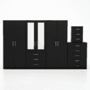 2-HALF MIRROR 6 DOOR WARDROBE (Assembled) - Image 8