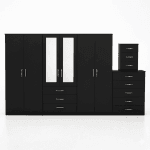 2-HALF MIRROR 6 DOOR WARDROBE (Assembled) - Image 3