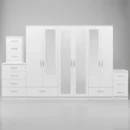 2-FULL, 2-HALF MIRROR 6 DOOR WARDROBE (Assembled) - Image 10