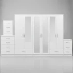 2-FULL, 2-HALF MIRROR 6 DOOR WARDROBE (Assembled) - Image 5