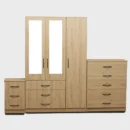2-HALF MIRROR 3 DOOR WARDROBE (Assembled) - Image 7