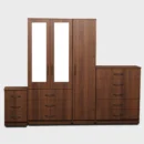 2-HALF MIRROR 3 DOOR WARDROBE (Assembled) - Image 8