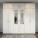 2-HALF MIRROR 6 TopBox 6 DOOR WARDROBE (Assembled) - Image 3