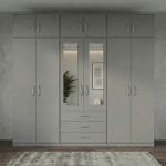 2-HALF MIRROR 6 TopBox 6 DOOR WARDROBE (Assembled) - Image 2