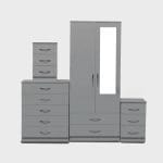 1-HALF MIRROR 2-DOOR WARDROBE SET ( Assembled ) - Image 3