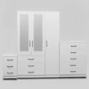2-HALF MIRROR 3 DOOR WARDROBE (Assembled) - Image 9