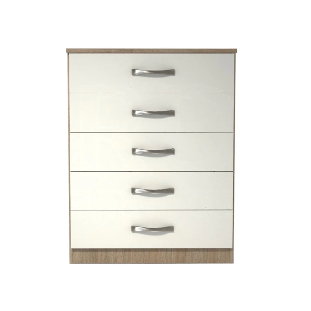 wmremove-transformed Ready assembled classic 5 drawer chest oak and white