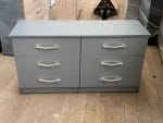 Modern 6 drawers long chest with 3 by 3 drawers