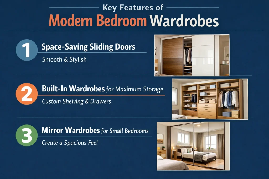 visual representation of Key Features of Modern Bedroom Wardrobes