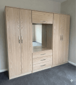 Fully assembled vanity Wardrobe Cabinet with Mirror Shelf, 3 Drawers & Hanging Space - Spacious Bedroom Closet Storage - Image 2