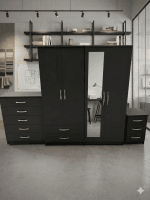 ready assembled 4 door wardrobe 2 drawers 1 mirror chest and bedside as well - Image 5