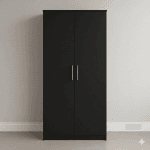assembled 2 door 2'6ft wardrobe with shelf and rail for hanging available in multiple colours - Image 5