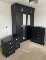 4 door wardrobe mirrored and topboxes 5ft with a full set available in 6 colours (ASSEMBLED) - Image 8